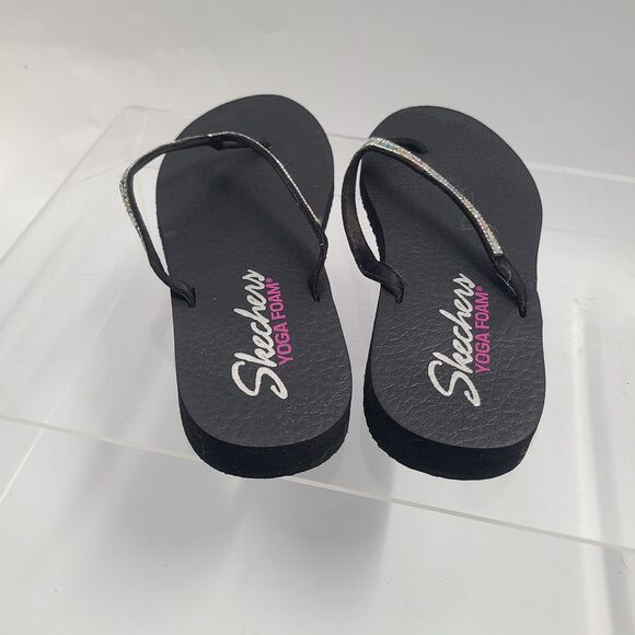 Skechers Shoes Womens 9 Yoga Foam Rhinestone Sandals Beach Resort Coastal Bling - Picture 3 of 7